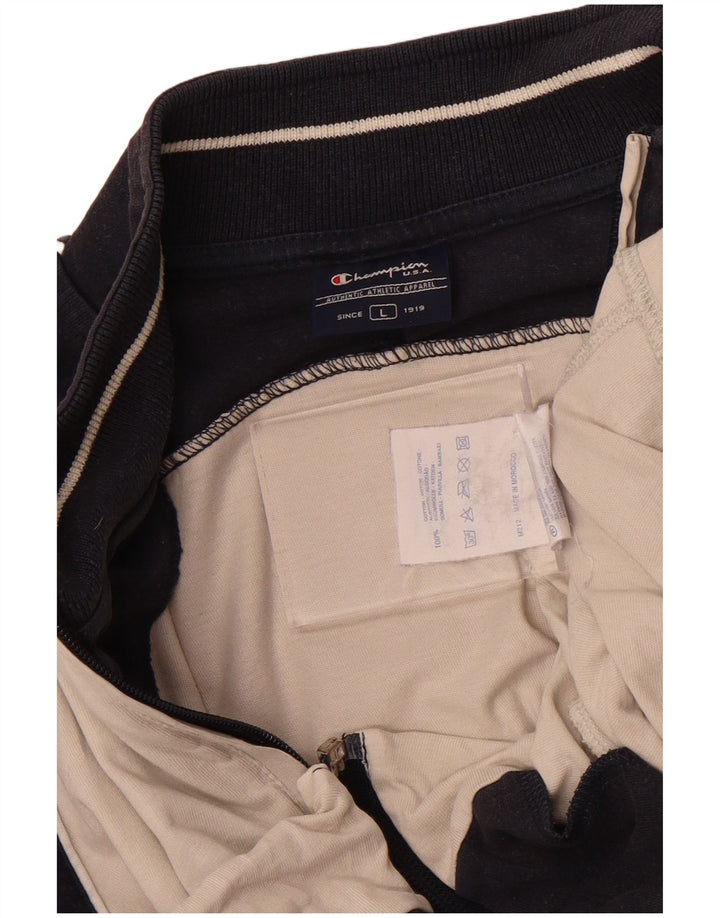 Giacca da tuta da uomo Champion, grande, in cotone color block bianco