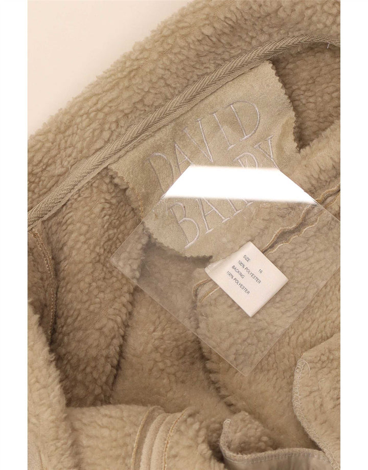 Giacca Sherpa da donna David Barry UK 16 Large Beige Poliestere