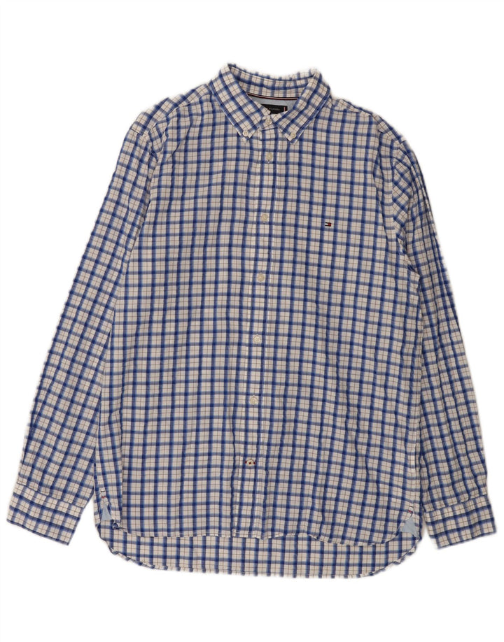 Camicia da uomo Regular Fit Tommy Hilfiger, cotone a quadri blu grandi
