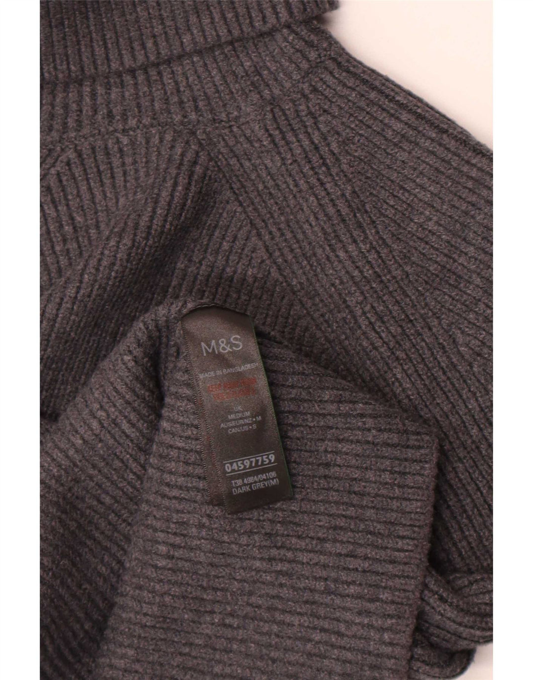 Maglione corto da donna Marks & Spencer con collo alto UK 12 Grigio medio