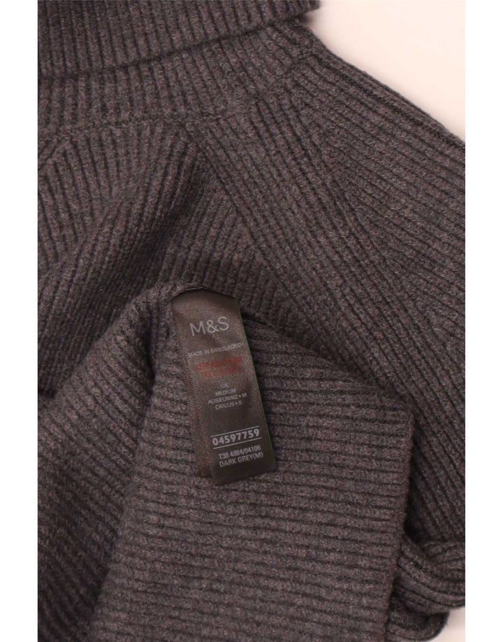 Maglione corto da donna Marks & Spencer con collo alto UK 12 Grigio medio