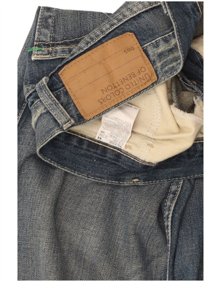 Jeans Bootcut effetto consumato da donna Benetton IT 44 medio W30 L33 cotone blu