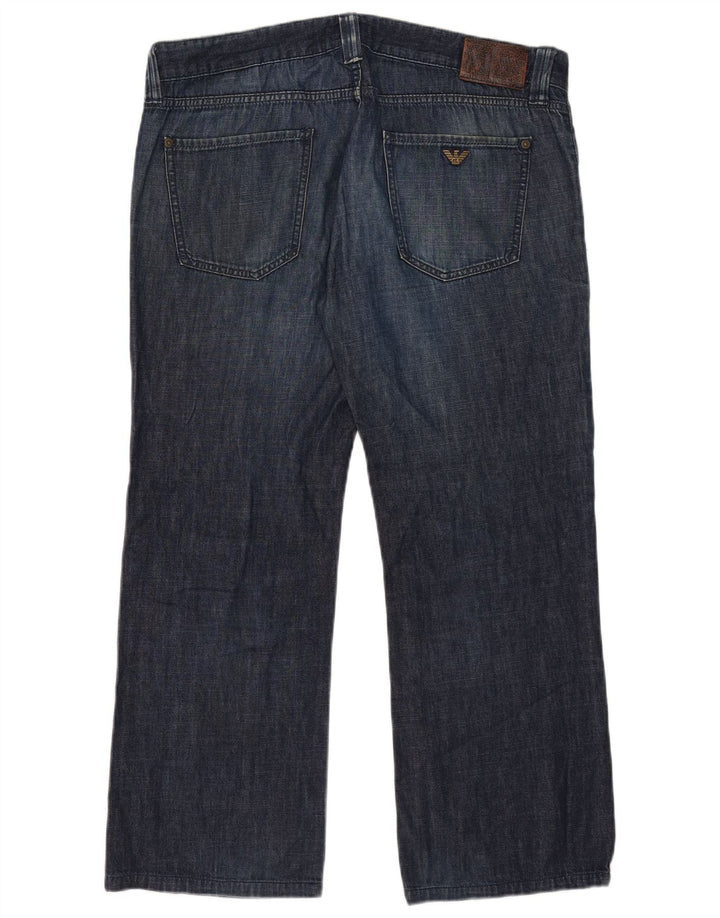 Jeans dritti da donna Armani W36 L26 cotone blu navy