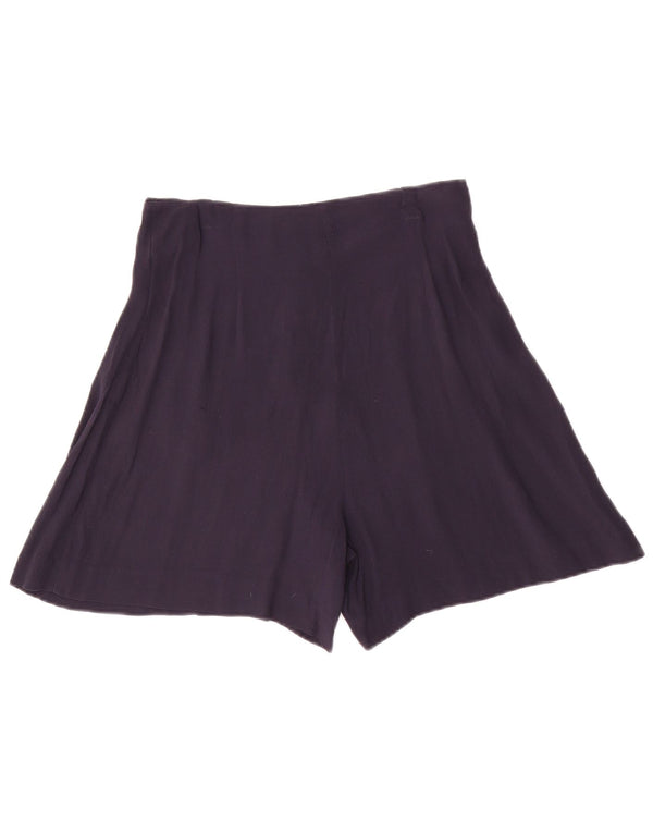 Pantaloncini casual a vita alta da donna Zara XS W26 blu navy in viscosa