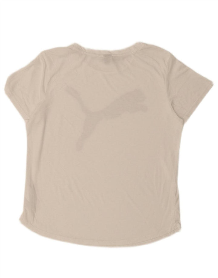 PUMA Womens Graphic T-Shirt Top UK 16 Large White Polyester