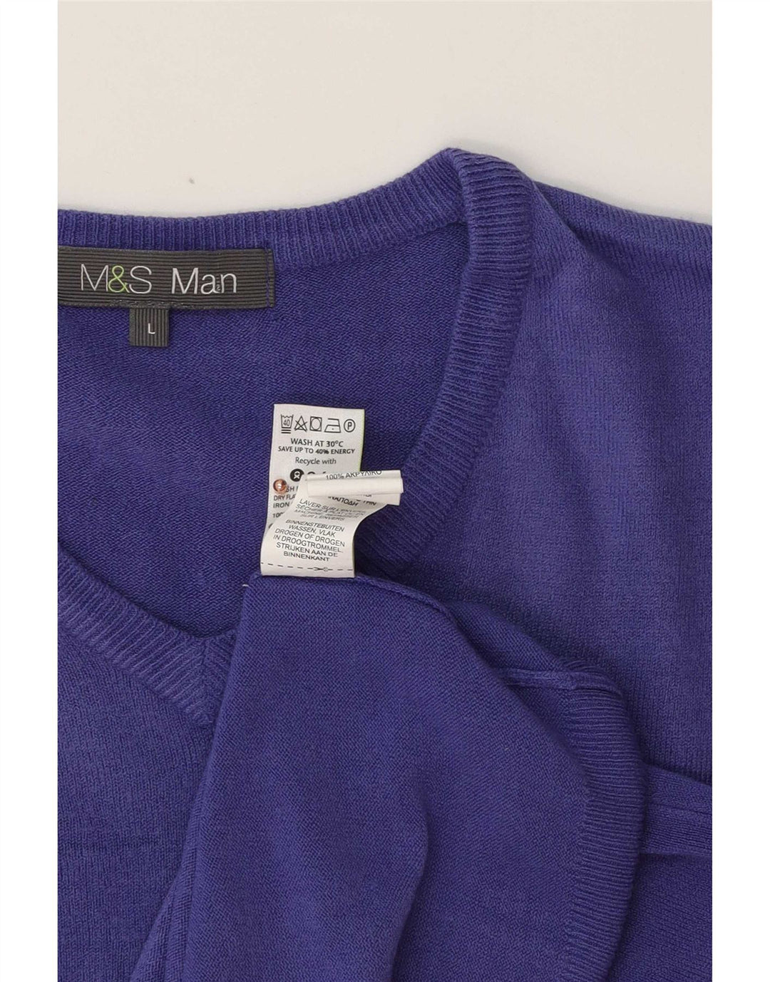 Maglione da uomo con scollo a V Marks & Spencer grande acrilico viola
