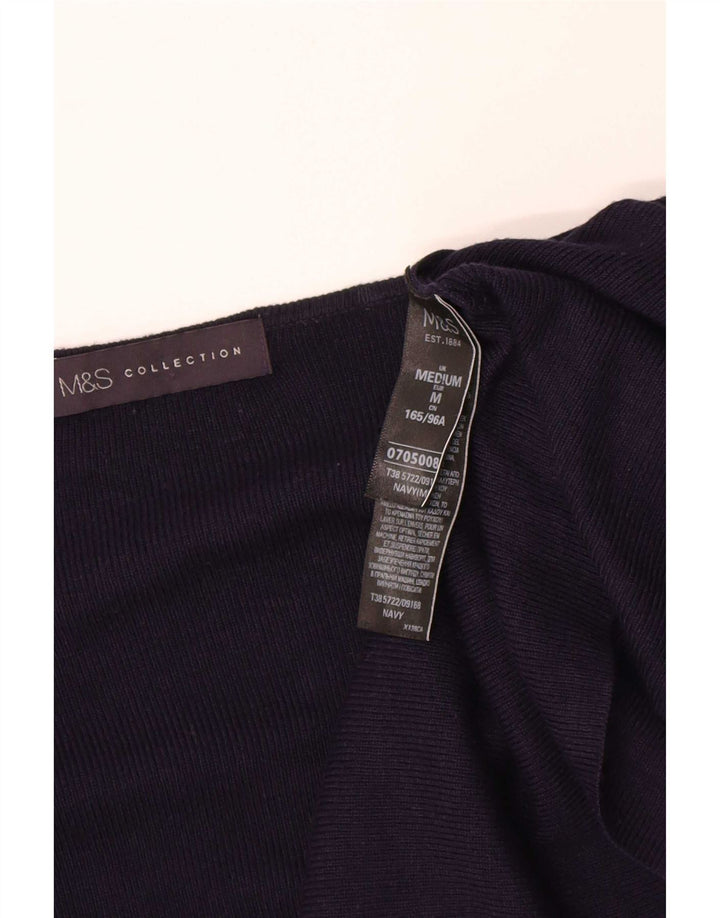 Maglione cardigan lungo da donna Marks & Spencer UK 14 medio blu navy