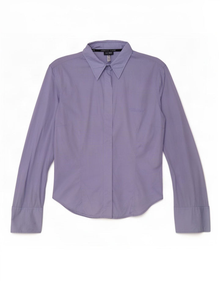 Camicia Armani Jeans Donna EU 42 Large Blu Cotone