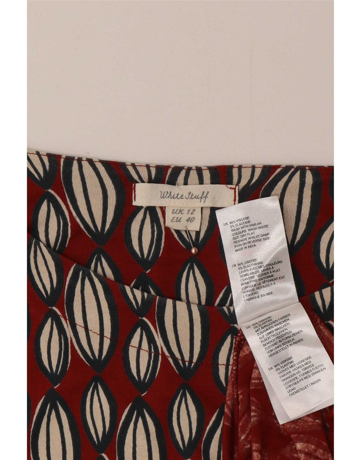Abito a trapezio a maniche lunghe da donna di White Stuff UK 12 Rosso medio geometrico