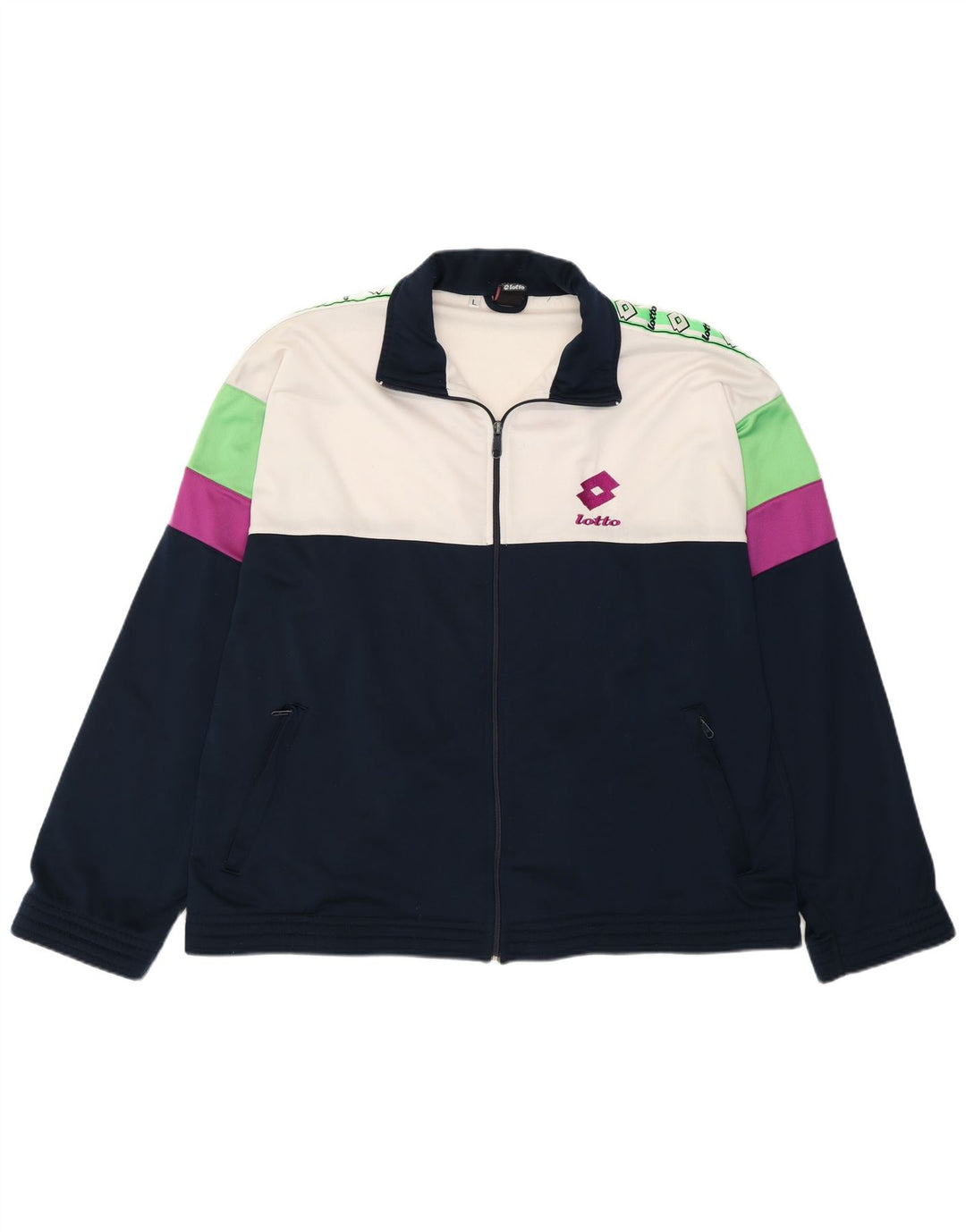 Giacca da ginnastica grafica da uomo Lotto, grande, color block blu navy