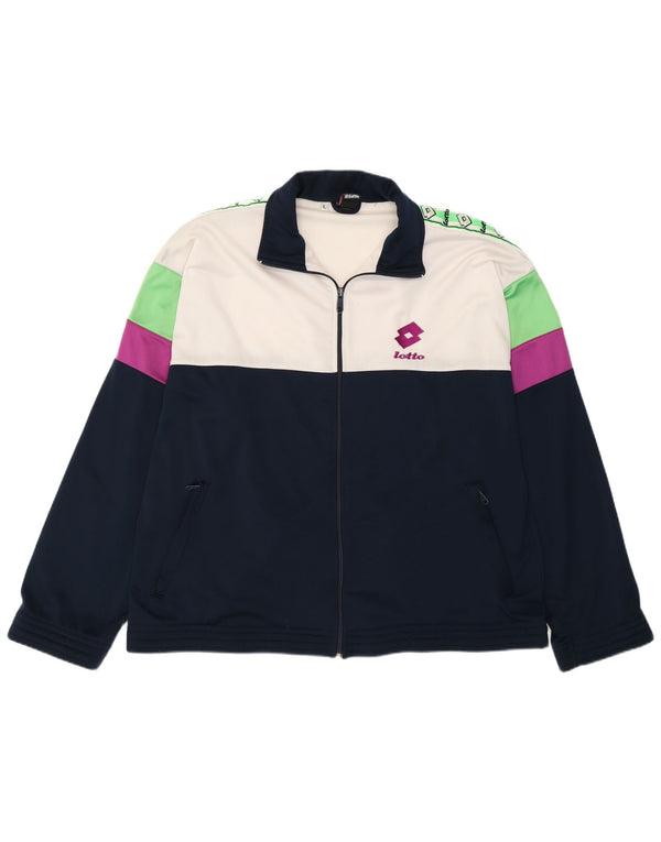 Giacca da ginnastica grafica da uomo Lotto, grande, color block blu navy