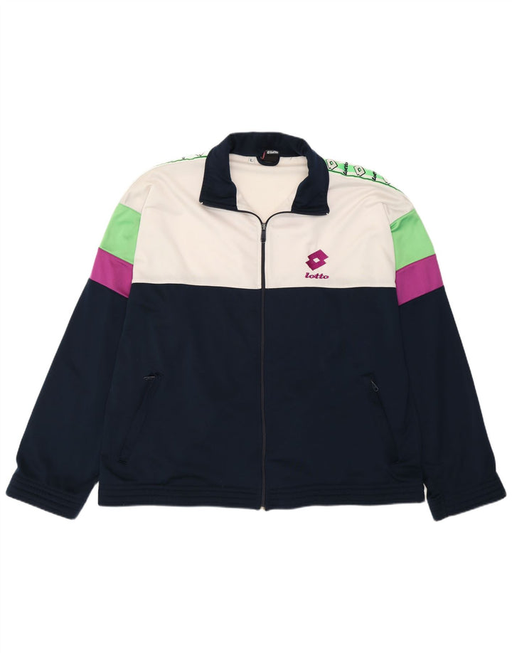 Giacca da ginnastica grafica da uomo Lotto, grande, color block blu navy