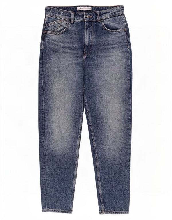 Jeans affusolati a vita alta da donna Zara EU 38 Small W28 L28 cotone blu