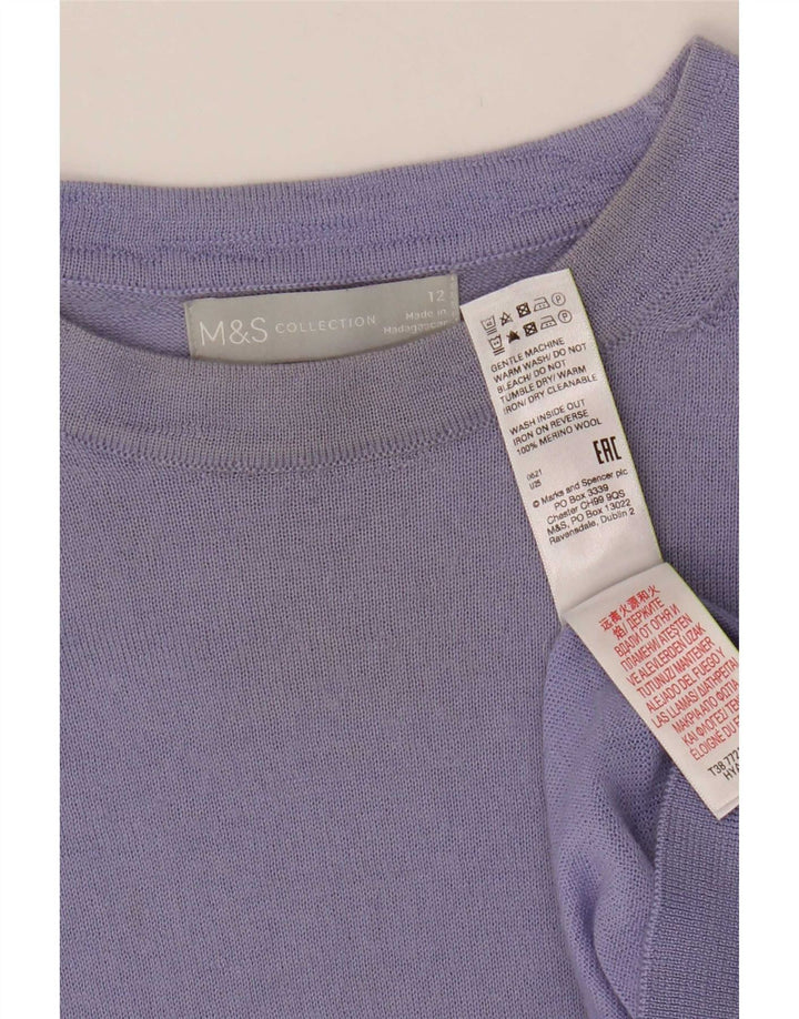 Maglione maglione con scollo a barca da donna Marks & Spencer UK 12 Blu medio