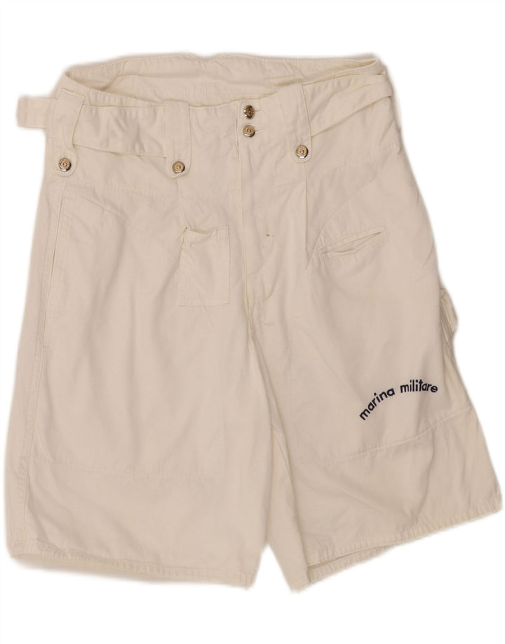 VINTAGE Womens High Waist Cargo Shorts W30 Medium  White Cotton Vintage Vintage and Second-Hand Vintage from Messina Hembry 