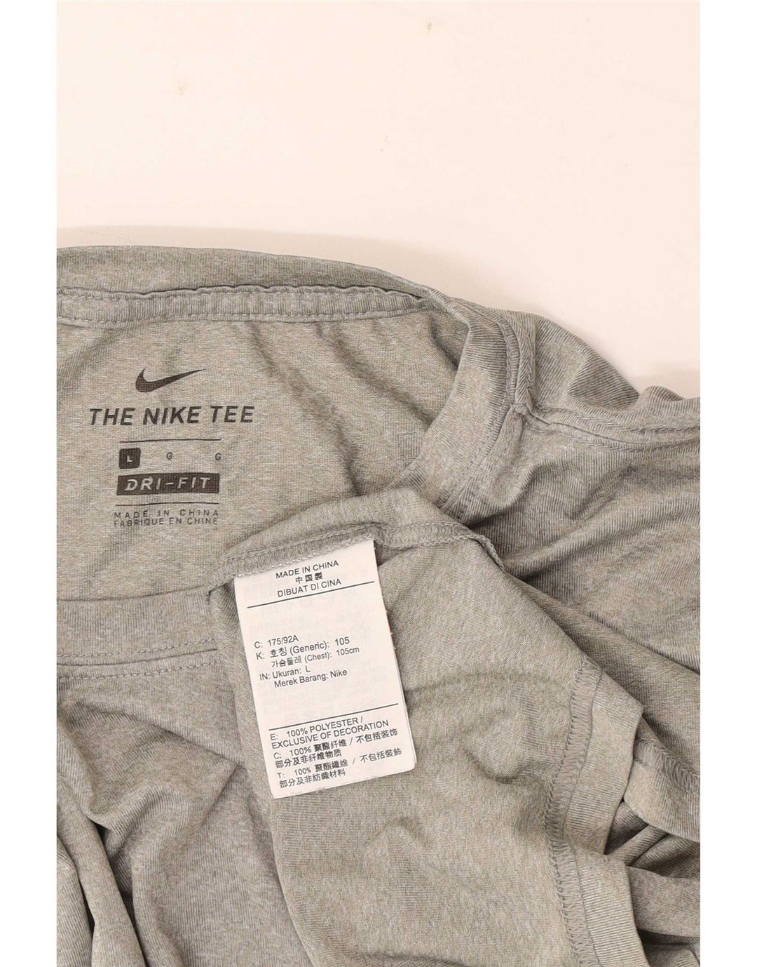 T-shirt Nike Dri Fit da uomo, grande, in poliestere chiazzato grigio