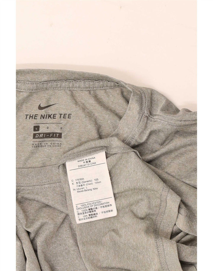T-shirt Nike Dri Fit da uomo, grande, in poliestere chiazzato grigio