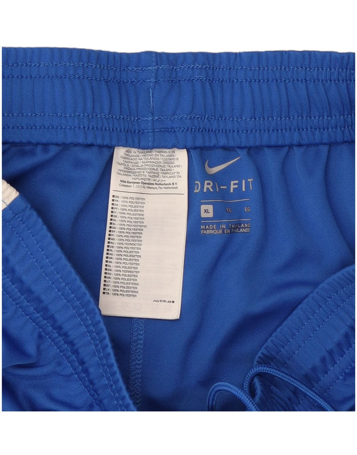 NIKE Pantaloncini sportivi Dri Fit da uomo XL Blu in poliestere color block