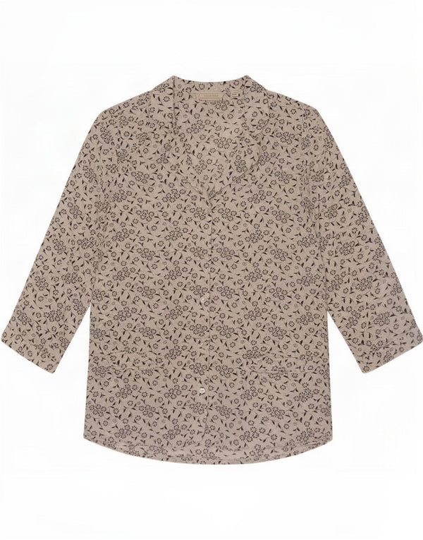 Camicetta trasparente da donna con maniche a 3/4 Fat Face UK 6 XS Bianca floreale