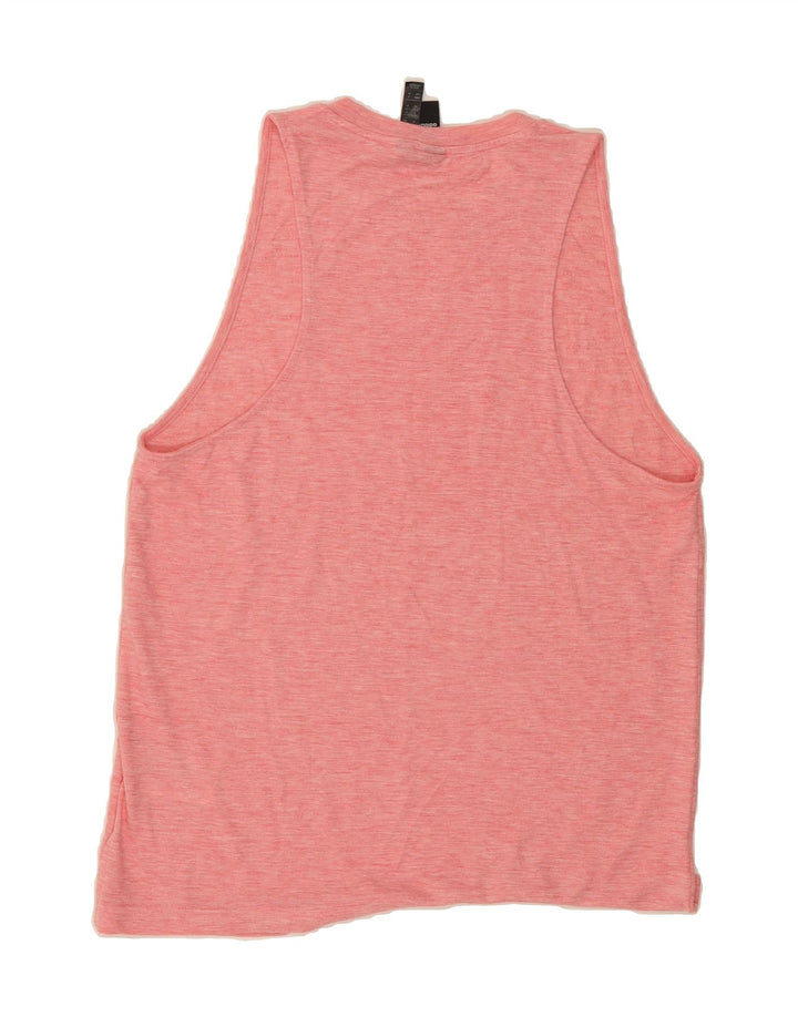 ADIDAS Womens Graphic Vest Top UK 8/10 Small Pink Flecked Polyester Vintage Adidas and Second-Hand Adidas from Messina Hembry 