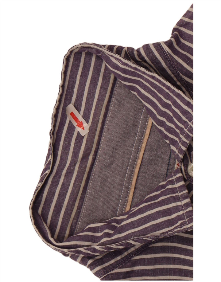 Camicia da uomo Fat Face XL in cotone a righe blu navy