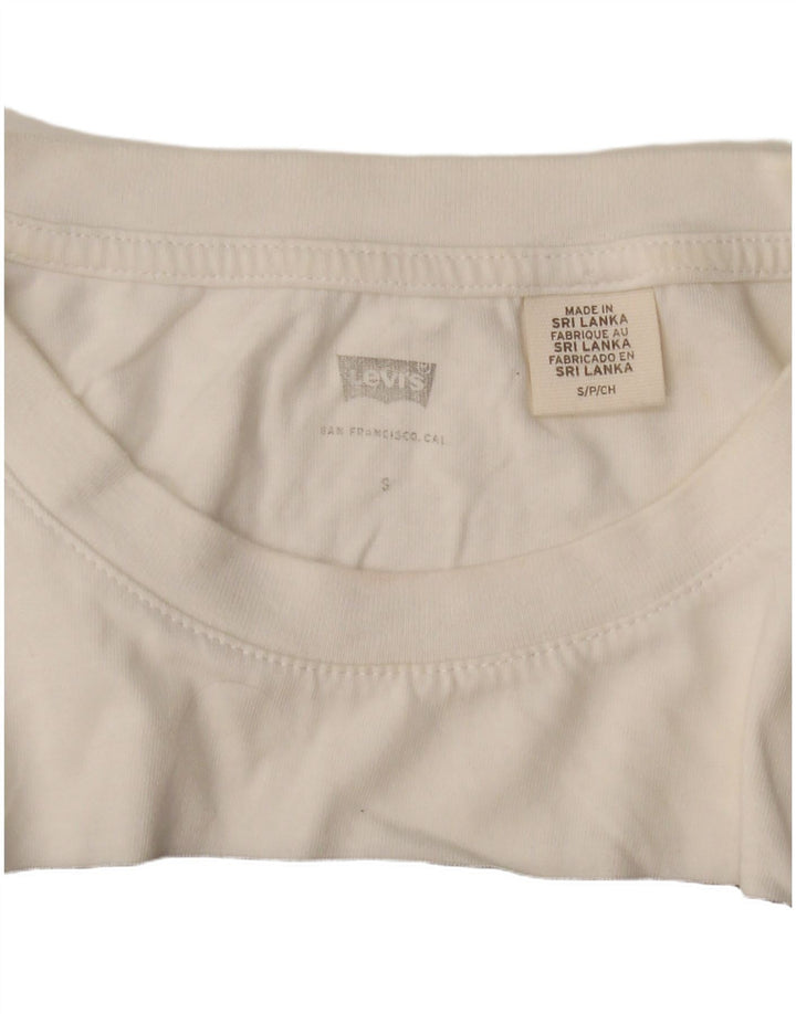 Canotta grafica corta da donna Levi's UK 10 piccola bianca