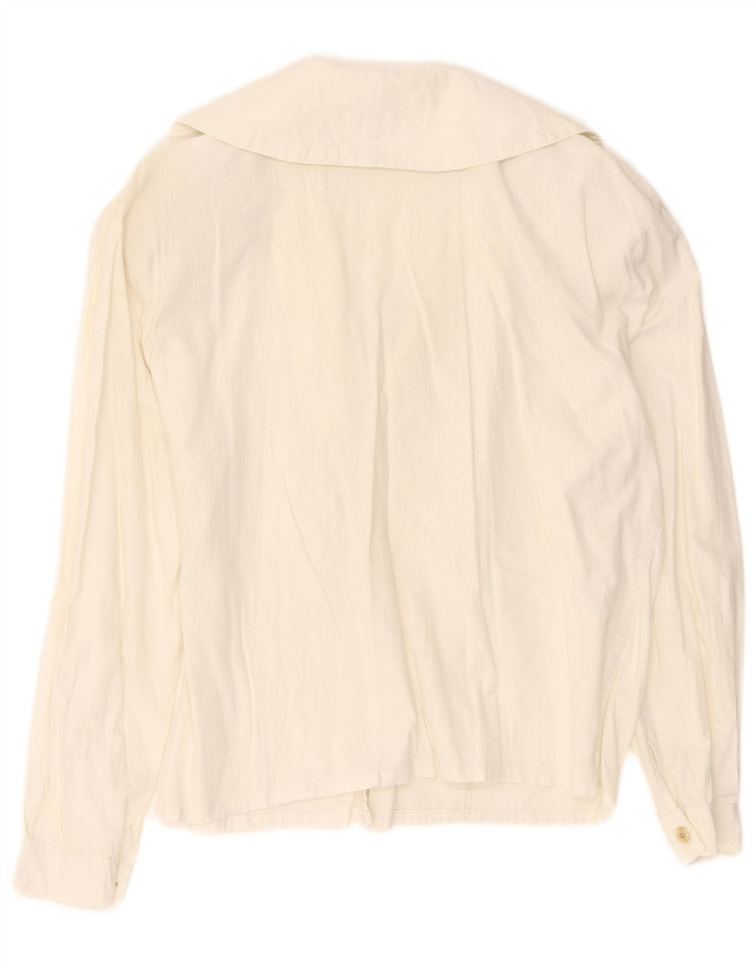 Camicetta camicia doppiopetto vintage da donna UK 16 grande bianca