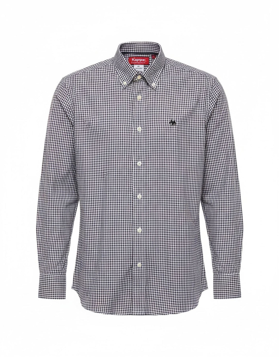 Camicia Kappa da uomo in cotone a quadretti blu medio