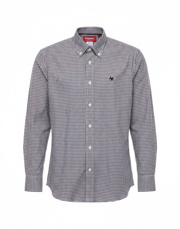 Camicia Kappa da uomo in cotone a quadretti blu medio