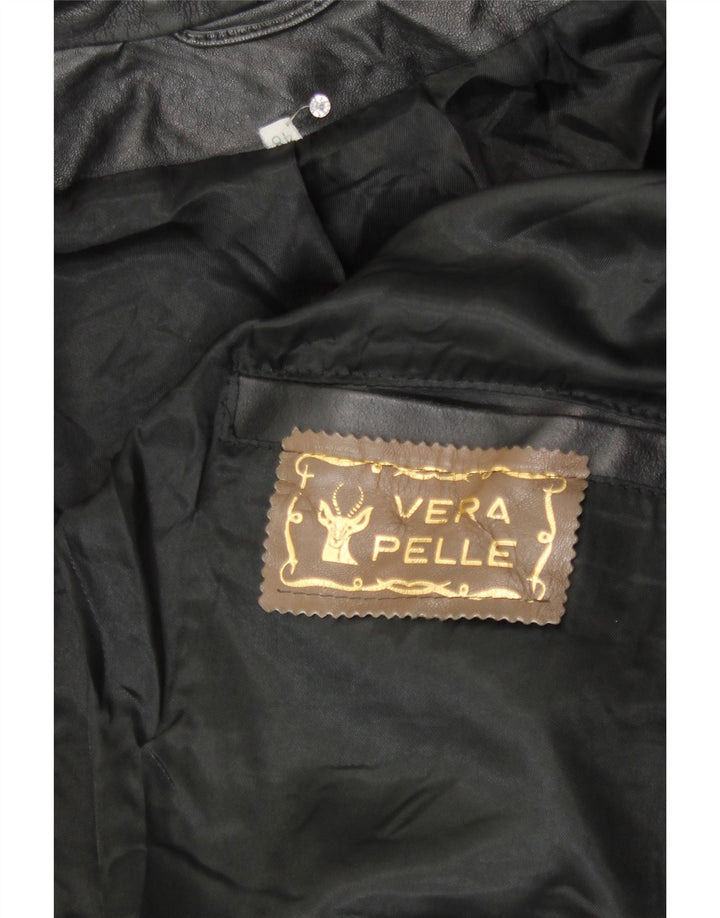 Giubbotto bomber in pelle da uomo vintage IT 48 in pelle nera media