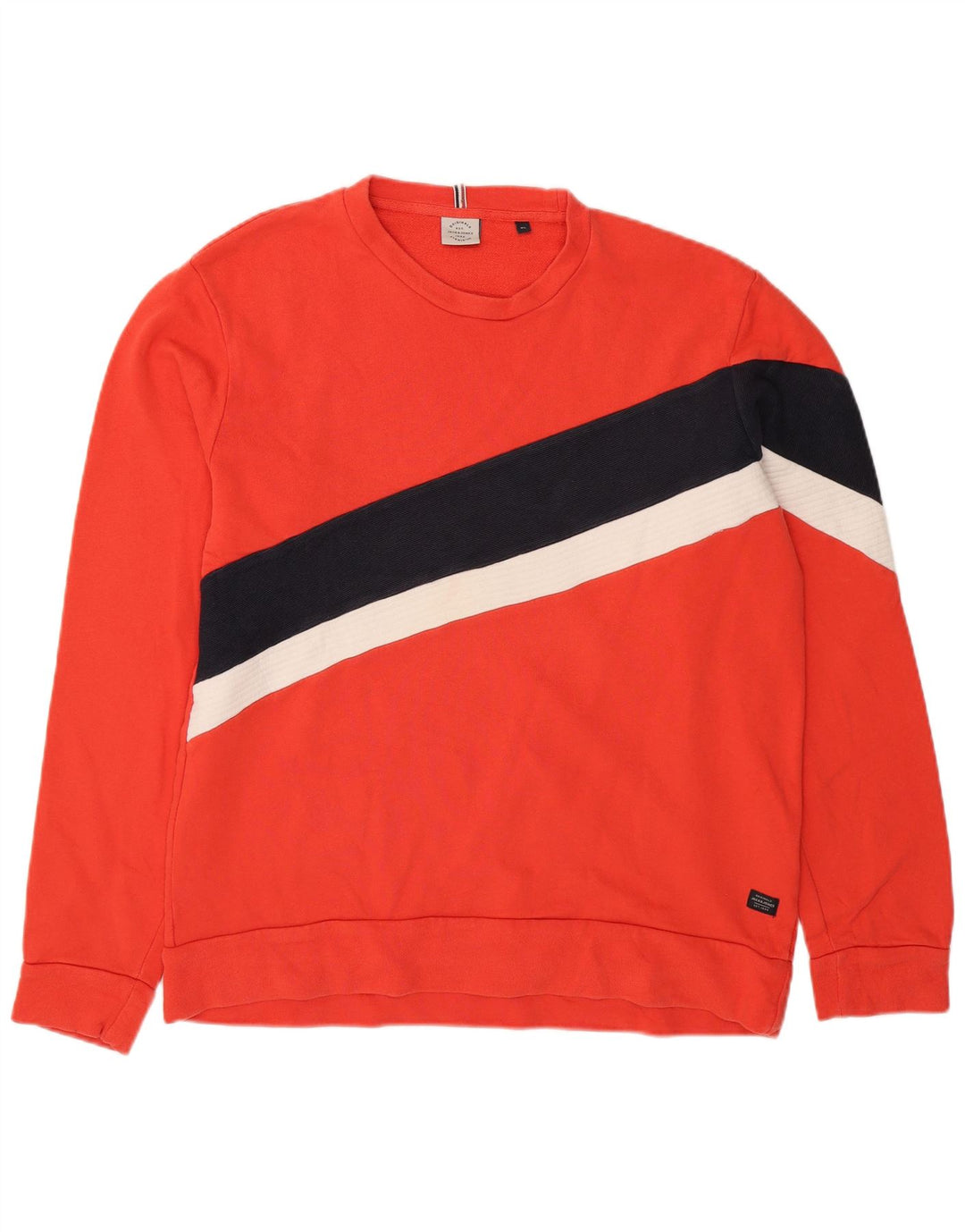 Jack & Jones Felpa da uomo Maglione XL Rosso Colorblock in cotone