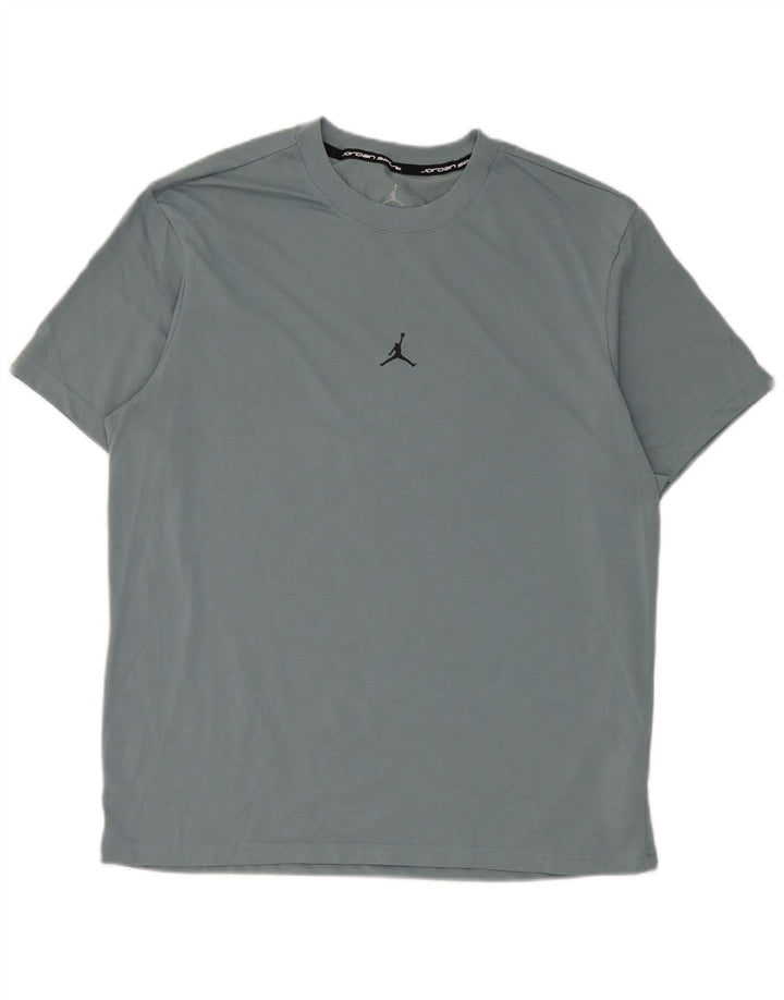T-shirt Jordan Dri Fit da uomo in cotone grigio medio