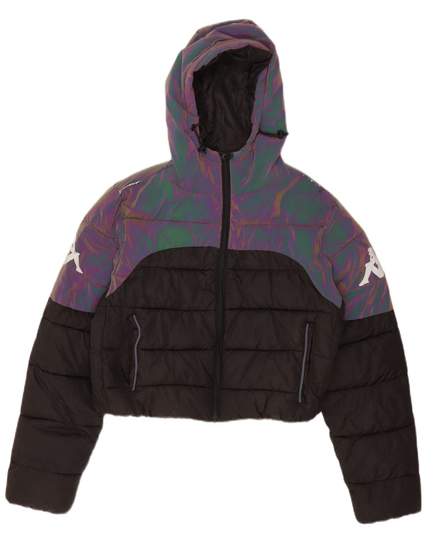 Giacca imbottita con cappuccio oversize da donna Kappa UK 6 XS Black Colourblock