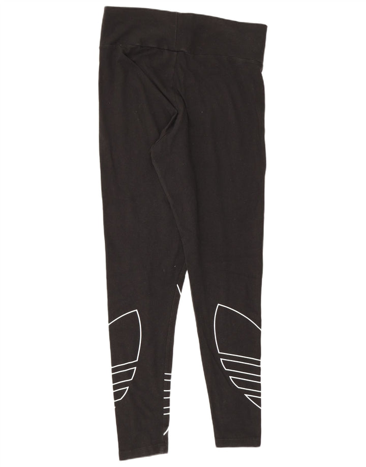 Leggings grafici da donna Adidas UK 16 grande cotone nero