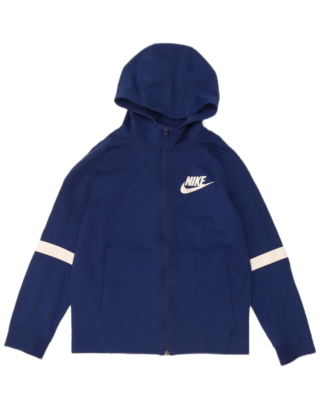 Maglione con cappuccio e zip NIKE per ragazzi 12-13 anni Large Blu Navy Colourblock