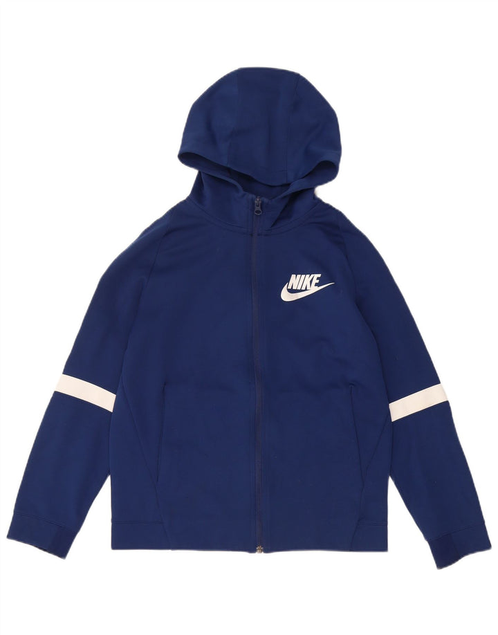 Maglione con cappuccio e zip NIKE per ragazzi 12-13 anni Large Blu Navy Colourblock