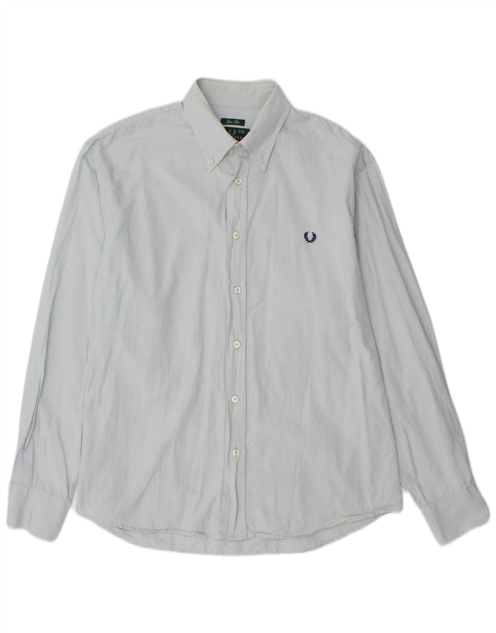 FRED PERRY Camicia slim fit da uomo 2XL cotone blu