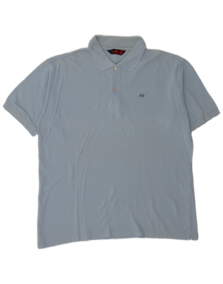 Polo Kappa Uomo Large Blu In Cotone
