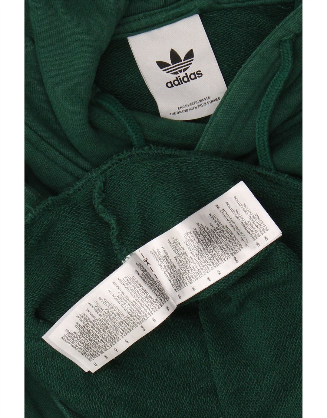 Maglione con cappuccio grafico da uomo ADIDAS in cotone verde medio