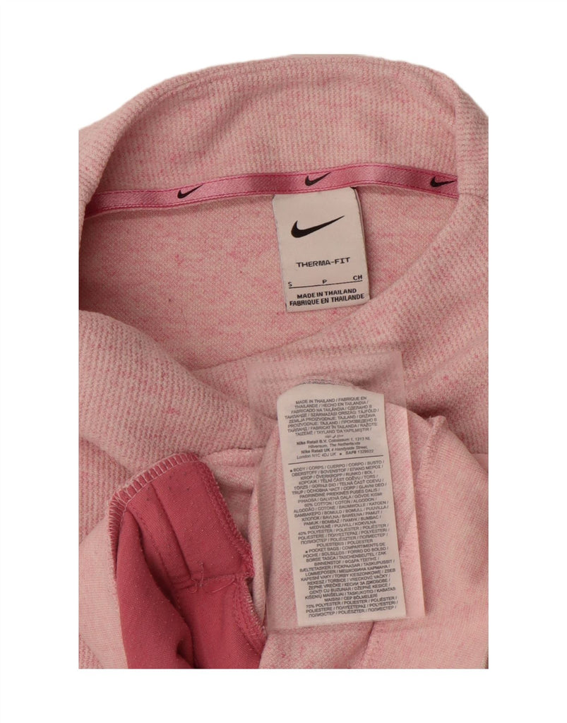 NIKE Womens Therma-Fit Crop Sweatshirt Jumper UK 10 Small Pink Flecked Vintage Nike and Second-Hand Nike from Messina Hembry 