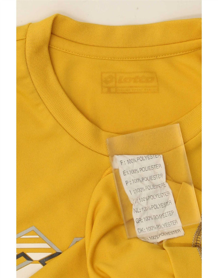 T-shirt grafica da uomo Lotto Top in poliestere a righe gialle medie
