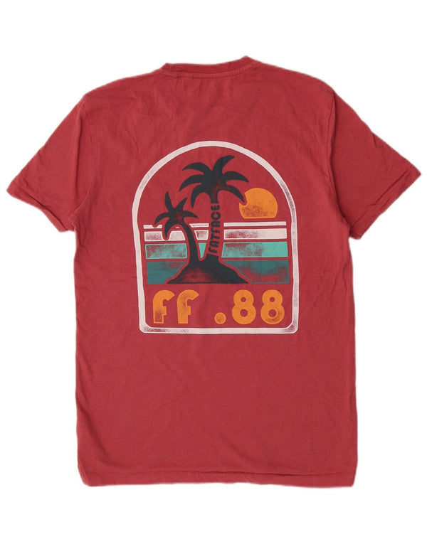 Fat Face Mens Graphic T-Shirt Top Small Pink Cotton Beach