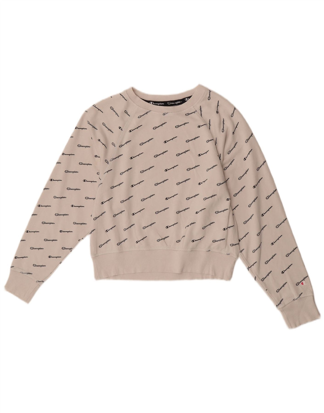 Felpa con grafica corta da donna Champion UK 14 Cotone bianco medio
