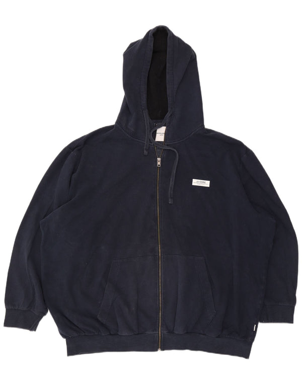 Jack & Jones Maglione con cappuccio e cerniera grafica ampia da uomo 3XL in cotone blu navy