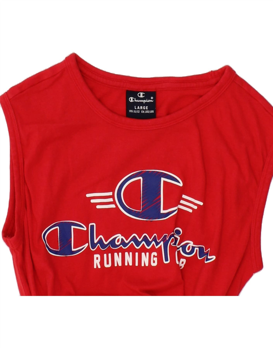 CHAMPION Boys Graphic Vest Top 11-12 Years Large Red Cotton Vintage Champion and Second-Hand Champion from Messina Hembry 