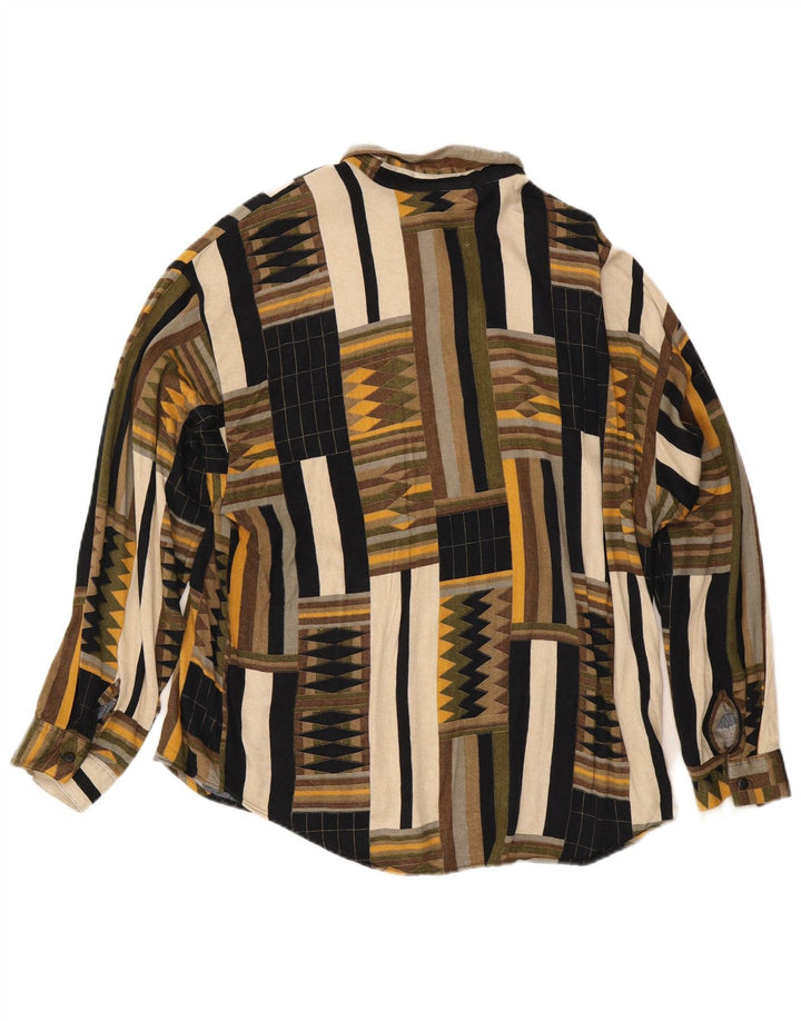 Camicia da uomo Hutspah XL Rayon geometrico multicolore