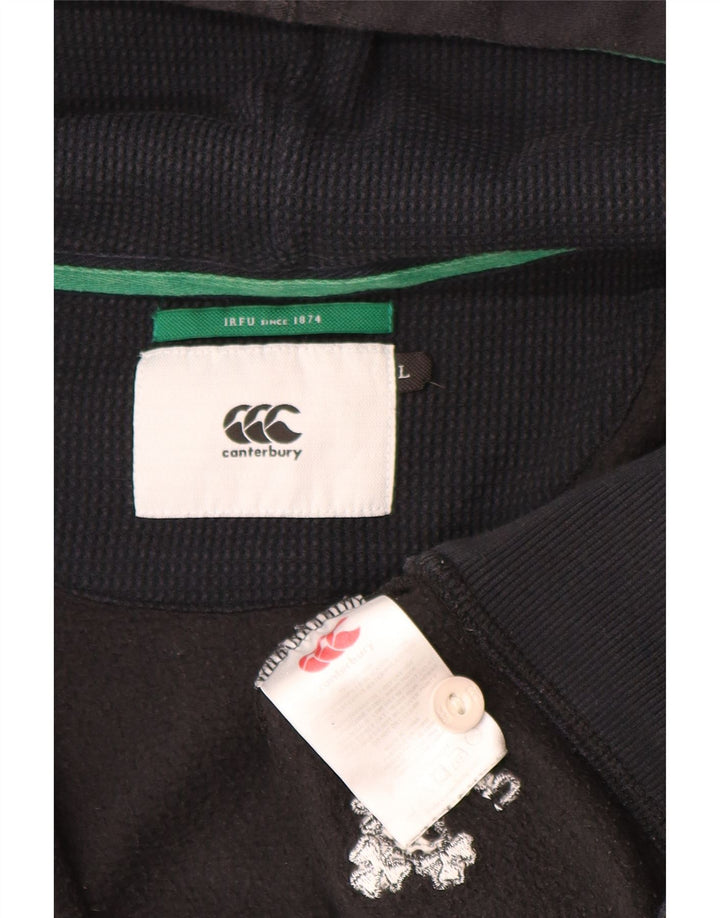 Maglione con cappuccio e zip da uomo CANTERBURY grande in cotone nero