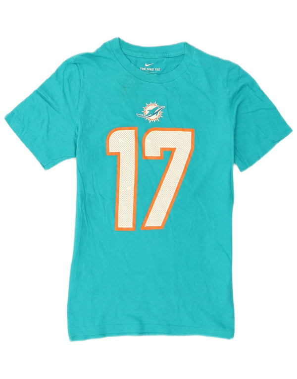 T-shirt grafica da donna Nike Miami Dolphins Top UK 14 Large turchese cotone