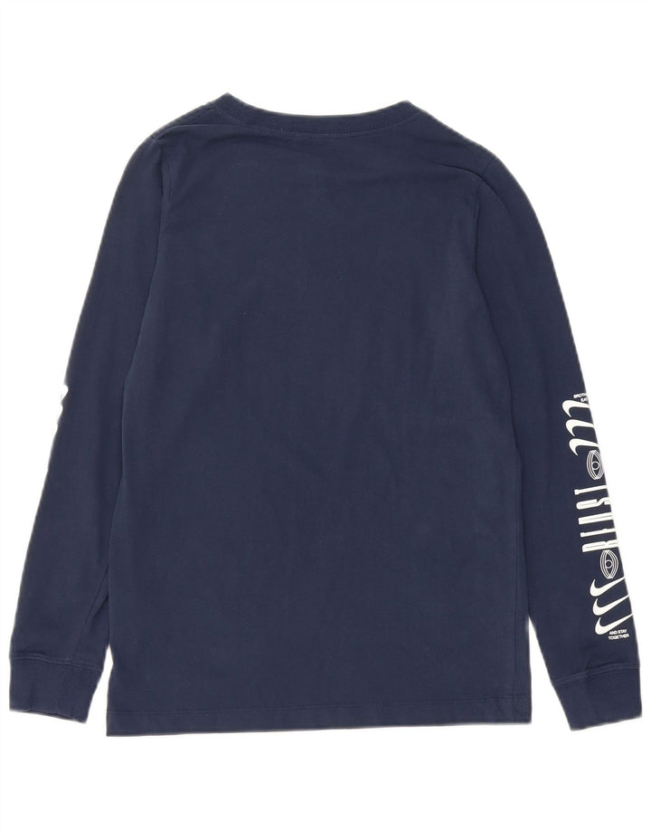 Top grafico Nike da ragazzo a manica lunga 10-11 anni cotone medio blu navy