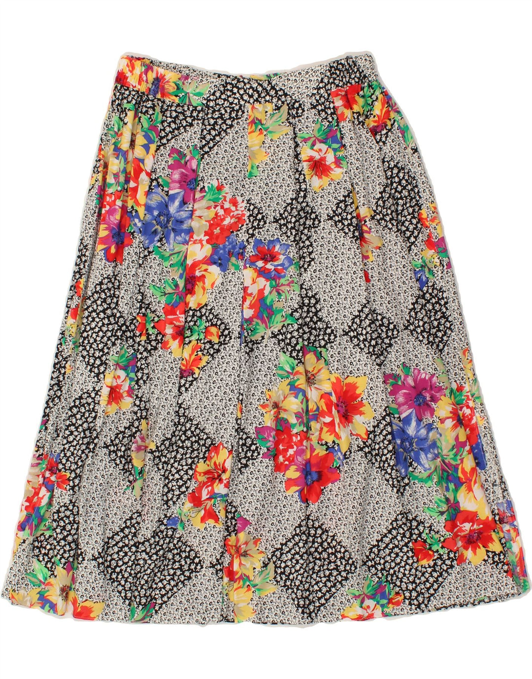 FAIR LADY Womens A-Line Skirt W29 Medium  Grey Floral Viscose Vintage Fair Lady and Second-Hand Fair Lady from Messina Hembry 